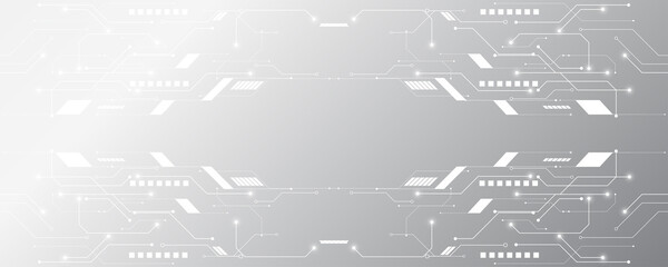 Grey white Abstract technology background, Hi tech digital connect, communication, high technology concept