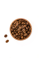 Coffee beans isolated on white background