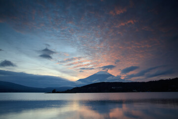 夕焼けの富士山