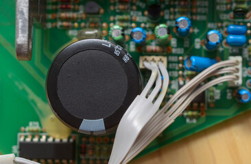 Close-up electronic components, parts, spare parts