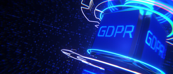 GDPR general data protection regulation. 3d render