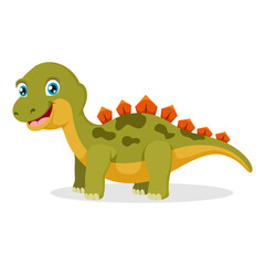 Cute stegosaurus cartoon on white background