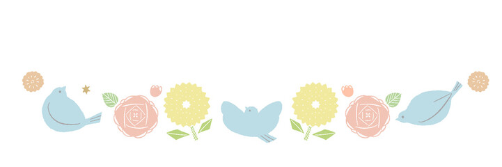 Flower Birds [ line color ]