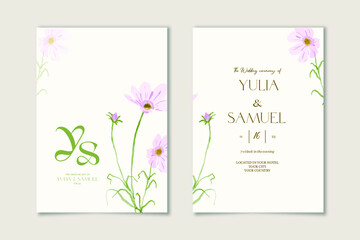 Floral watercolor wedding invitation