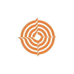 Aesthetic layered circle logo in orange color