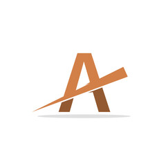 letter A logo with a line in the middle and brown