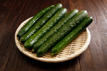 Multiple vegetable cucumbers on the table