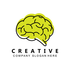 simple brain icon design vector