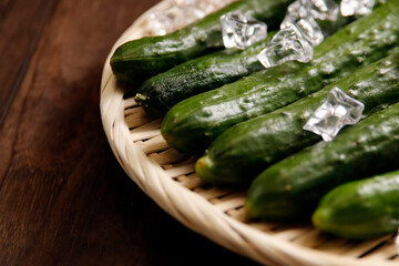 Multiple vegetable cucumbers on the table