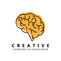 simple brain icon design vector