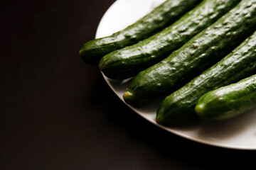 Multiple vegetable cucumbers on the table