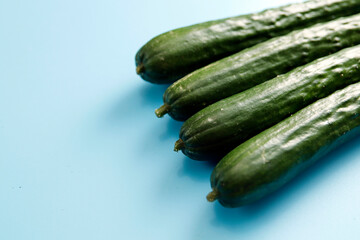 Multiple vegetable cucumbers on the table