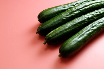 Multiple vegetable cucumbers on the table