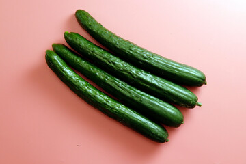 Multiple vegetable cucumbers on the table