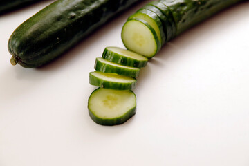 Multiple vegetable cucumbers on the table
