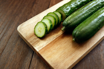 Multiple vegetable cucumbers on the table