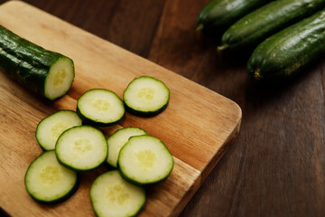 Multiple vegetable cucumbers on the table