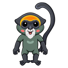 Cute de brazza's monkey cartoon standing