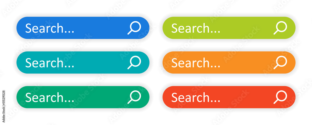 Poster Search bar vector set. Website navigation button symbol illustration.