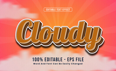 Editable Text Effects Cloudy Words and fonts can be changed