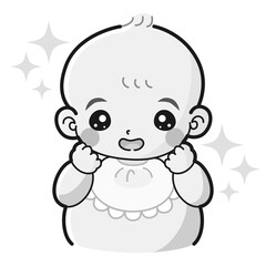 笑顔の赤ちゃんのイラスト