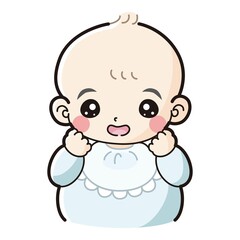 笑顔の赤ちゃんのイラスト
