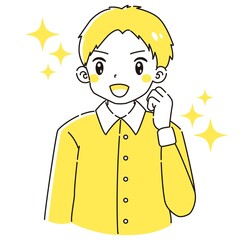 ガッツポーズをする男性のイラスト