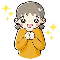ときめく女の子のイラスト