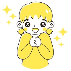 ときめく女の子のイラスト