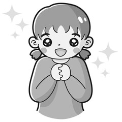 Fototapeta premium ときめく女の子のイラスト