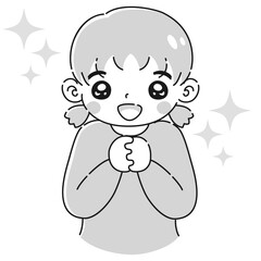 Fototapeta premium ときめく女の子のイラスト