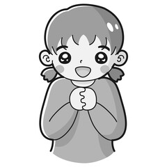 ときめく女の子のイラスト