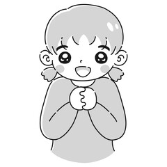 ときめく女の子のイラスト