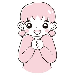 ときめく女の子のイラスト