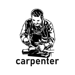 carpenter illustration icon logo design vector	