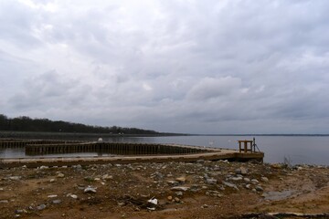 Fototapeta na wymiar Pier at the Ross Barnett Reservoir in Brandon Mississippi