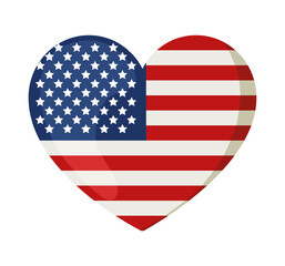 heart usa flag
