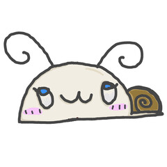 Cute cartoon animal snail isolated on white background, illustration.