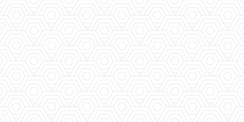 white abstract background with  hexagon pattern style and seamless concept