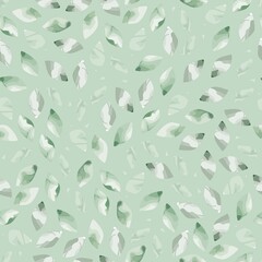 Leaves Seamless Pattern. Floral Pattern with Abstract Green Leaves for Wedding, Anniversary, Birthday and Party. Botanical Modern Abstract Print Design. Vector EPS 10