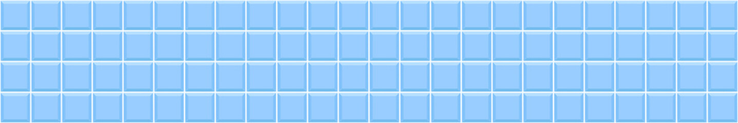 Blue tile horizontal seamless pattern. Swimming pool surface background. Bathroom or toilet ceramic wall or floor texture. Interior or exterior mosaic decoration. Vector flat illustration