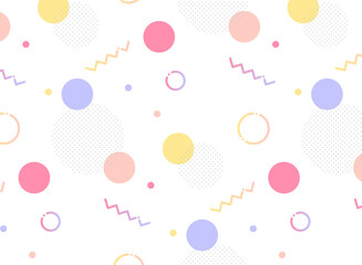 幾何学模様のポップなメンフィスシームレスパターン