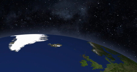 Planète terre depuis l& 39 espace. Concept de voyage dans l& 39 espace d& 39 exploration spatiale mondiale. Image générée numériquement.