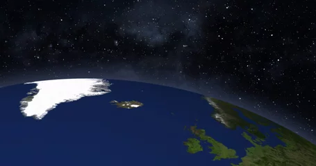 Plaid mouton avec motif Pleine Lune arbre Planète terre depuis l& 39 espace. Concept de voyage dans l& 39 espace d& 39 exploration spatiale mondiale. Image générée numériquement.