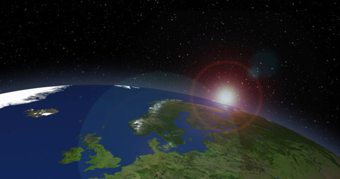 Planet earth from space. Global space exploration space travel concept. Digitally generated image.