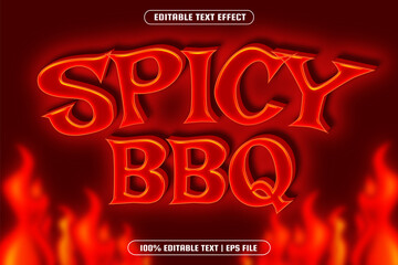 Spicy bbq editable text effect red light style