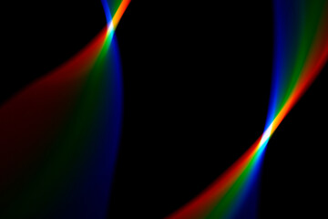 Abstract black background with glowing neon lines.