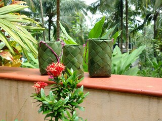 A traditional flower pot for onam festival