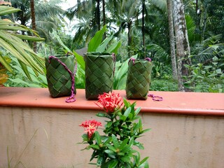 A traditional flower pot for onam festival