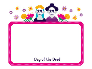メキシコの死者の日のイラストのフレーム